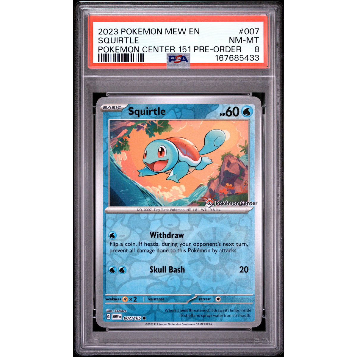 Pokémon TCG: Squirtle #007 PSA 8-167685433