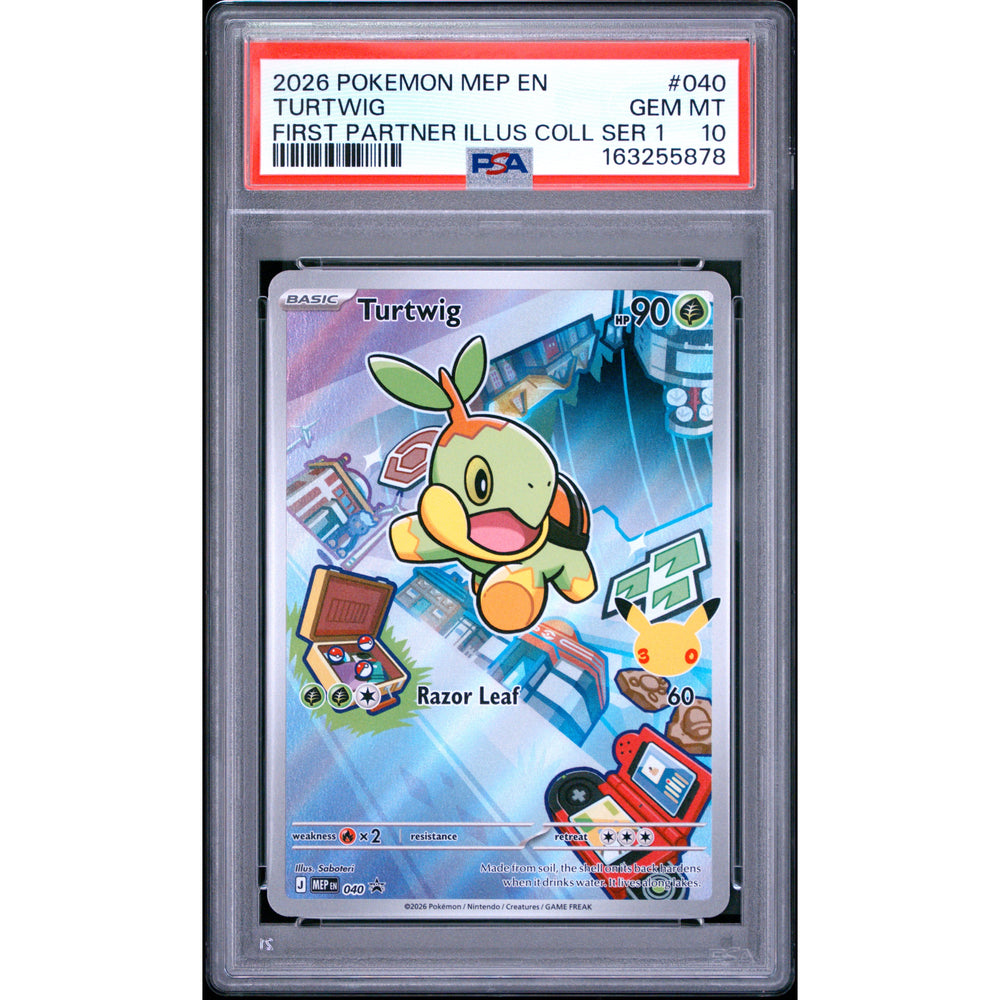 Pokémon TCG: Turtwig #040 PSA 10 - Mega Evolution Black Star Promos