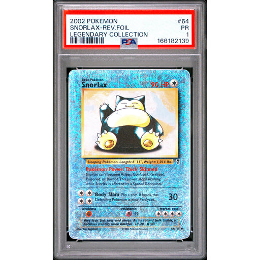 Pokémon TCG: Snorlax Reverse Holo #64 PSA 1-166182139