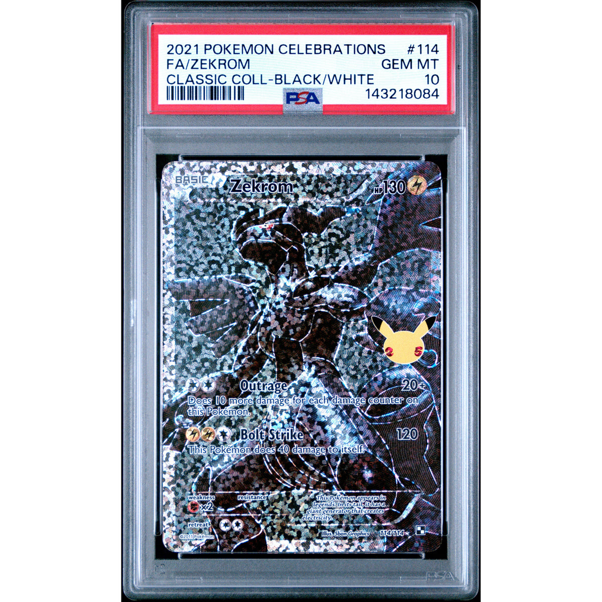 Pokémon TCG: Zekrom #114 PSA 10 - Celebrations-143218084