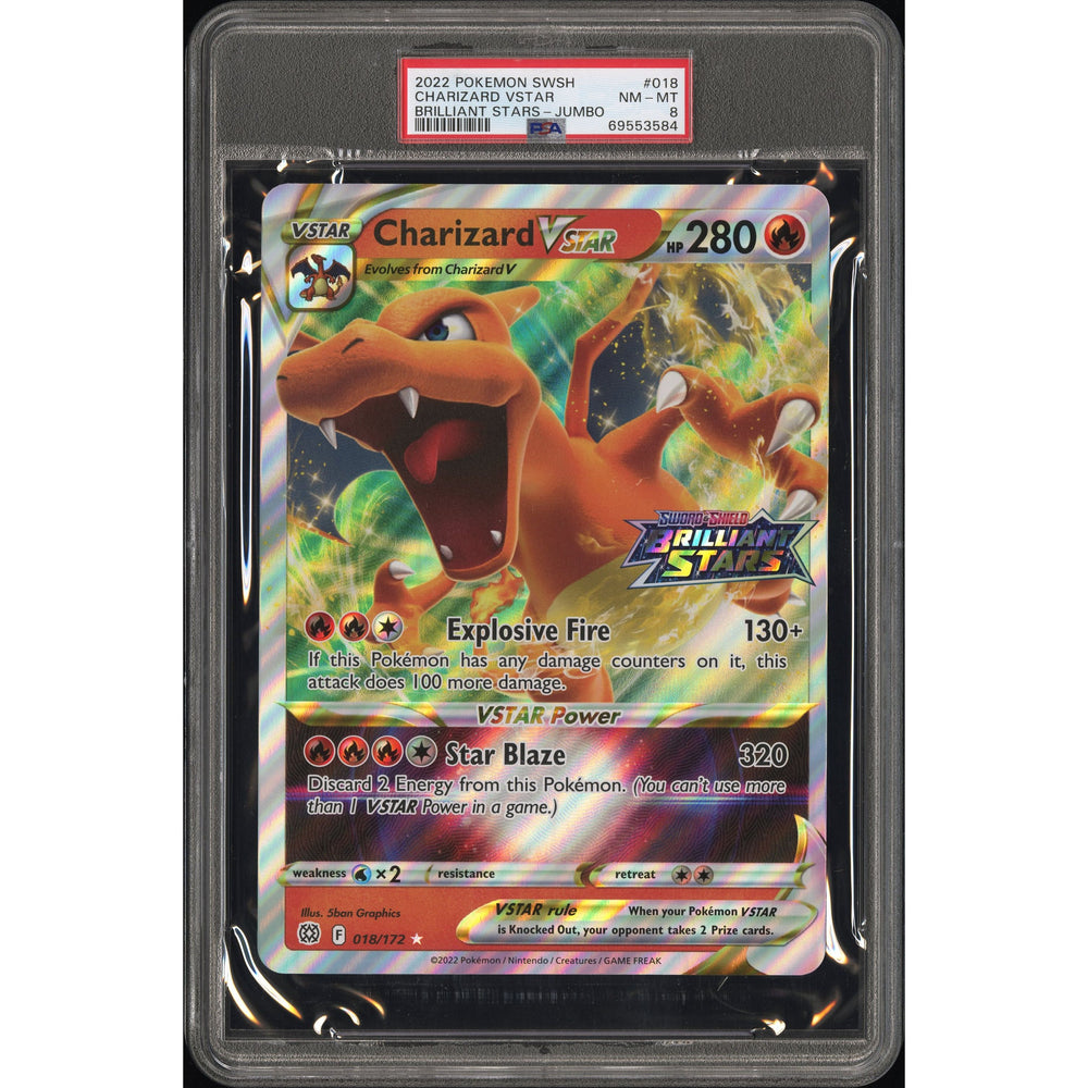 Pokémon TCG: Charizard Vstar #018 PSA 8 - Jumbo