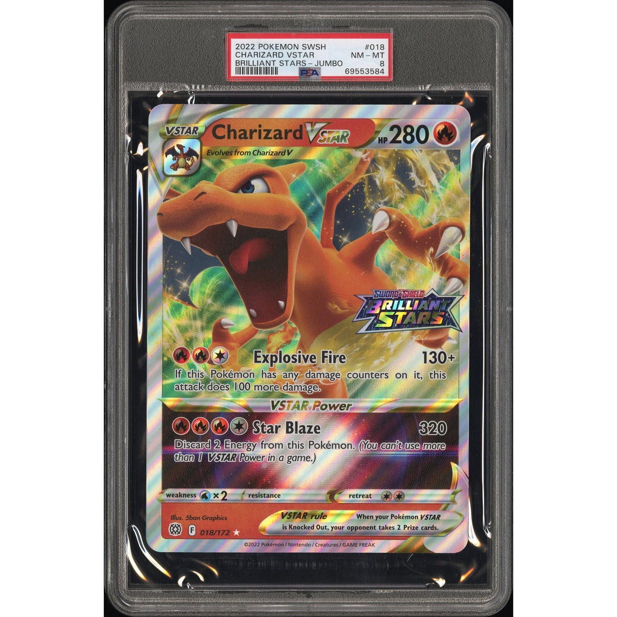 Pokémon TCG: Charizard Vstar #018 PSA 8-69553584