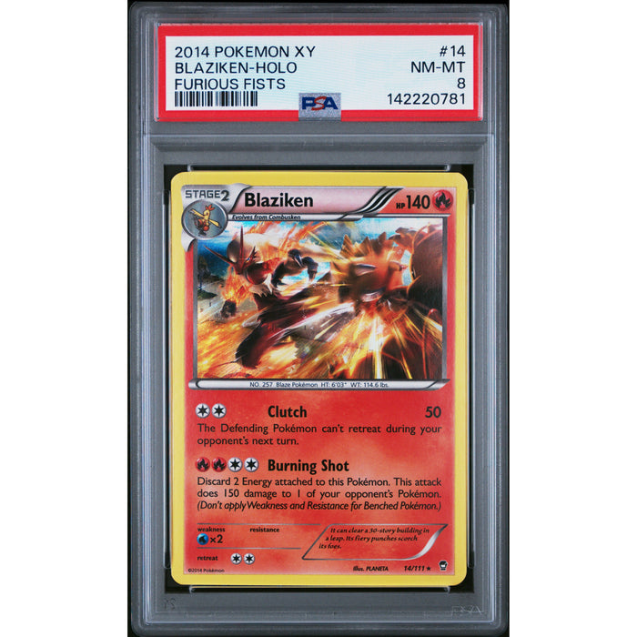 Pokémon TCG: Blaziken #14 PSA 8 Holo - Furious Fists-142220781