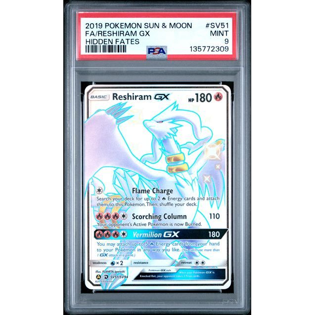 Pokémon TCG: Reshiram Gx #SV51 PSA 9-135772309