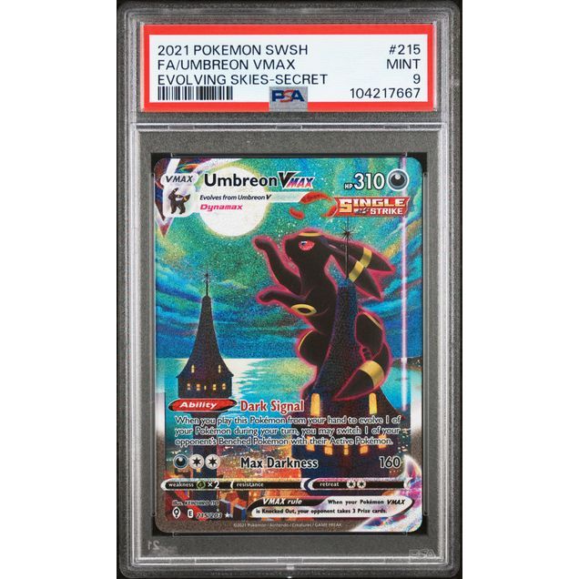 Pokémon TCG: Umbreon Vmax #215 PSA 9 - Evolving Skies