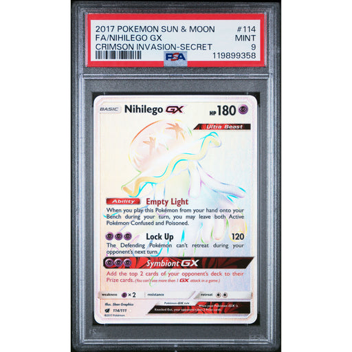 Pokémon TCG: Nihilego Gx 114 PSA 9 - Crimson Invasion
