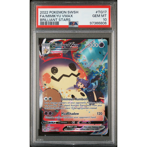 Pokémon TCG: Mimikyu Vmax TG17 PSA 10 - Brilliant Stars