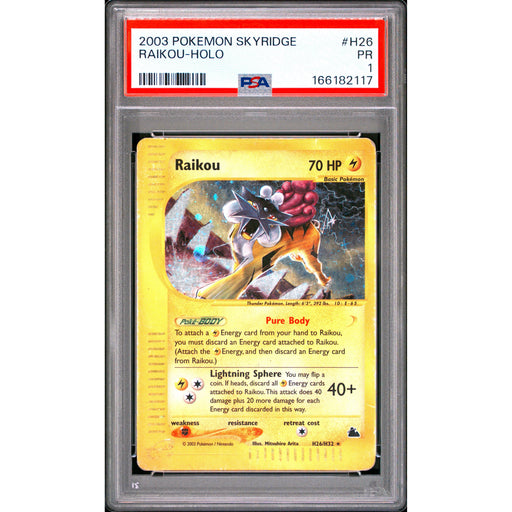 Pokémon TCG: Raikou Holo #H26 PSA 1-166182117