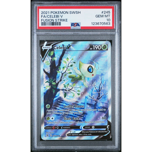 Pokémon TCG: Celebi V #245 PSA 10 - Fusion Strike-123670563