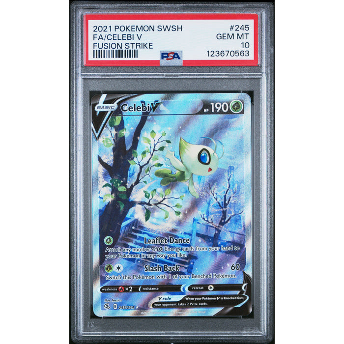 Pokémon TCG: Celebi V #245 PSA 10 - Fusion Strike-123670563