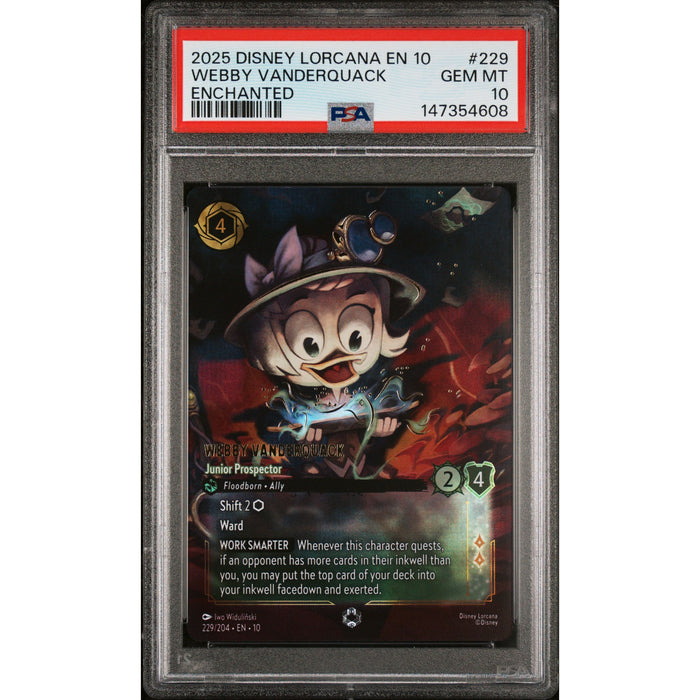 Disney Lorcana TCG: Webby Vanderquack #229 PSA 10-147354608