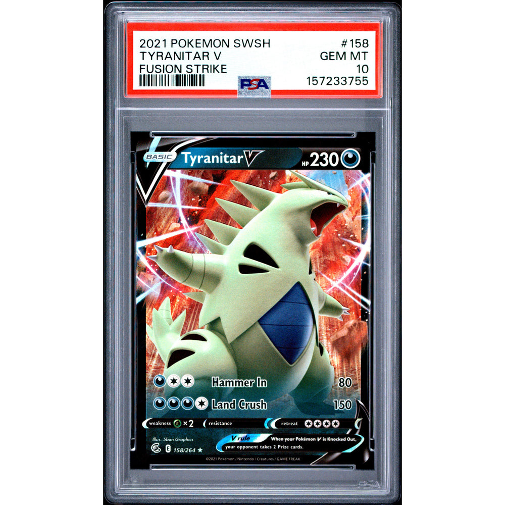 Pokémon TCG: Tyranitar V #158 PSA 10