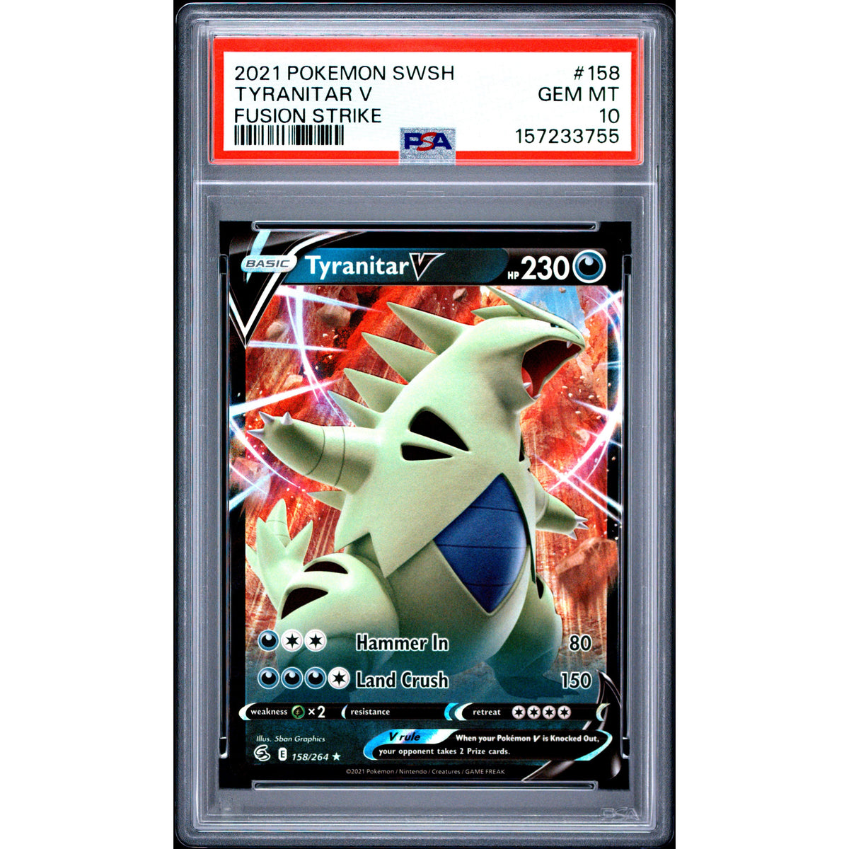 Pokémon TCG: Tyranitar V #158 PSA 10-157233755