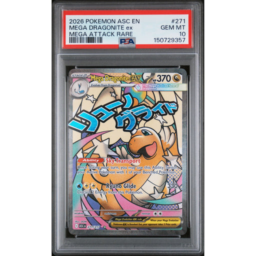 Pokémon TCG: Mega Dragonite Ex #271 PSA 10 - Ascended Heroes-150729357
