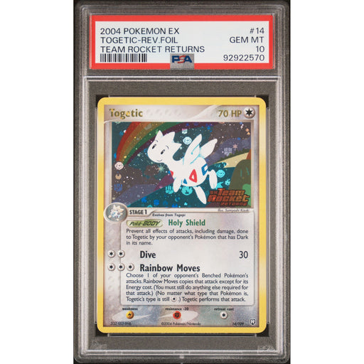Pokémon TCG: Togetic 14 PSA 10 Reverse Holo - Team Rocket Returns