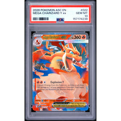 Pokémon TCG: Mega Charizard Y Ex #022 PSA 10 - Ascended Heroes