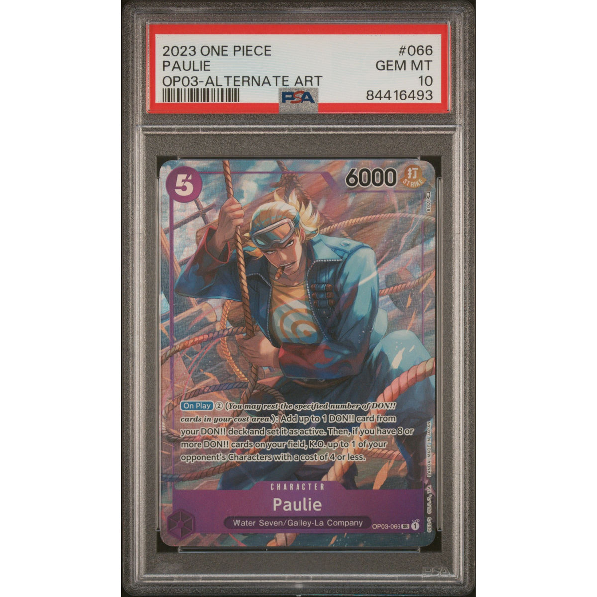 One Piece TCG: Paulie #066 PSA 10-84416493