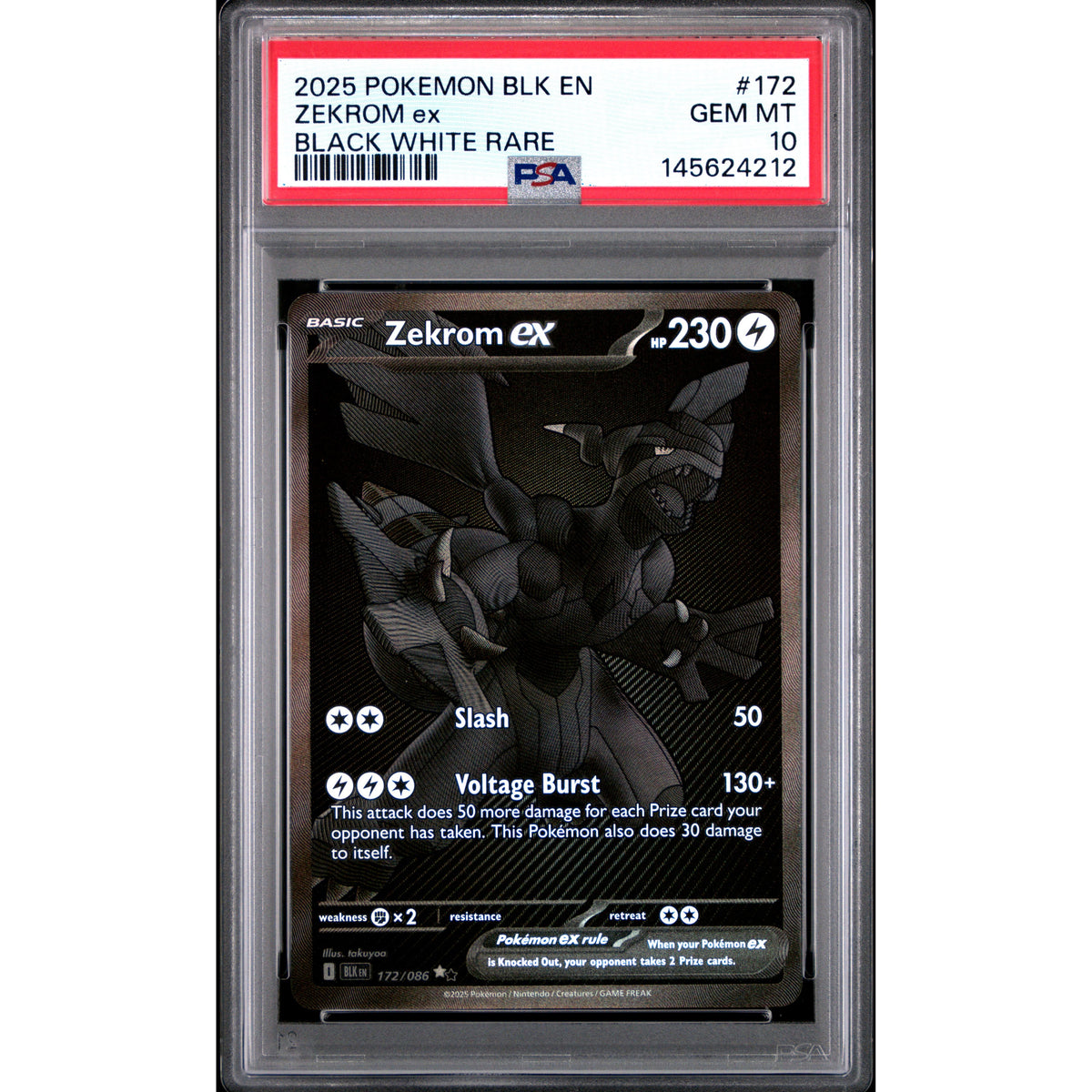 Pokémon TCG: Zekrom Ex #172 PSA 10 - Black Bolt — Rogerz