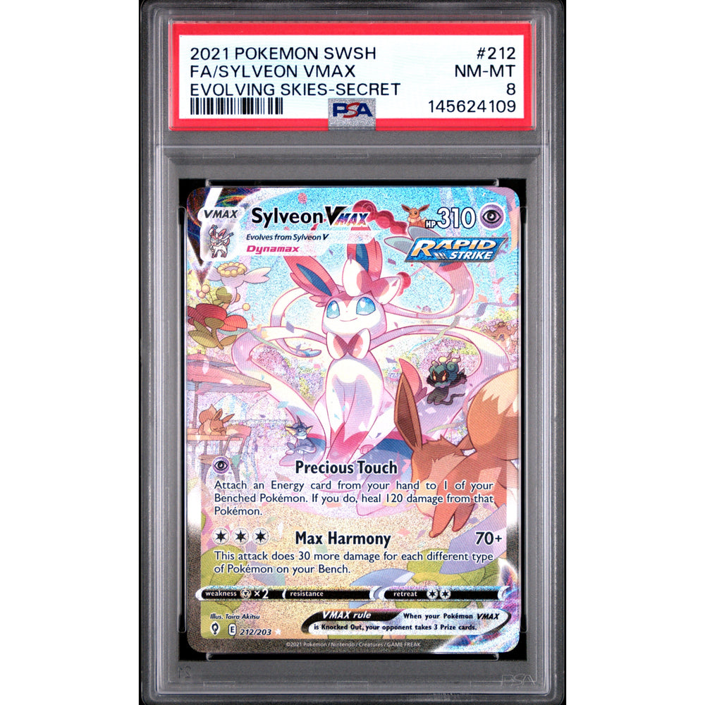 Pokémon TCG: Sylveon Vmax #212 PSA 8 - Evolving Skies
