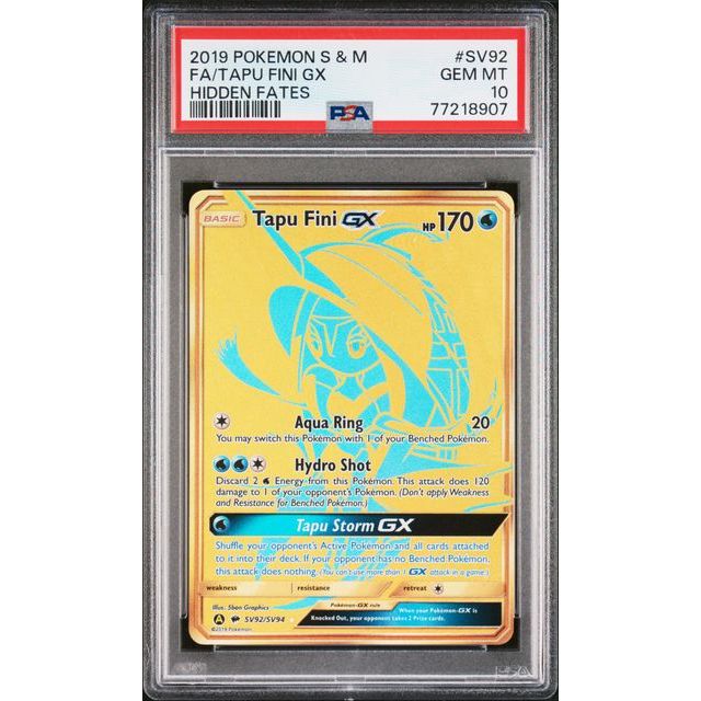 Pokémon TCG: Tapu Fini Gx #SV92 PSA 10 - Hidden Fates Shiny Vault
