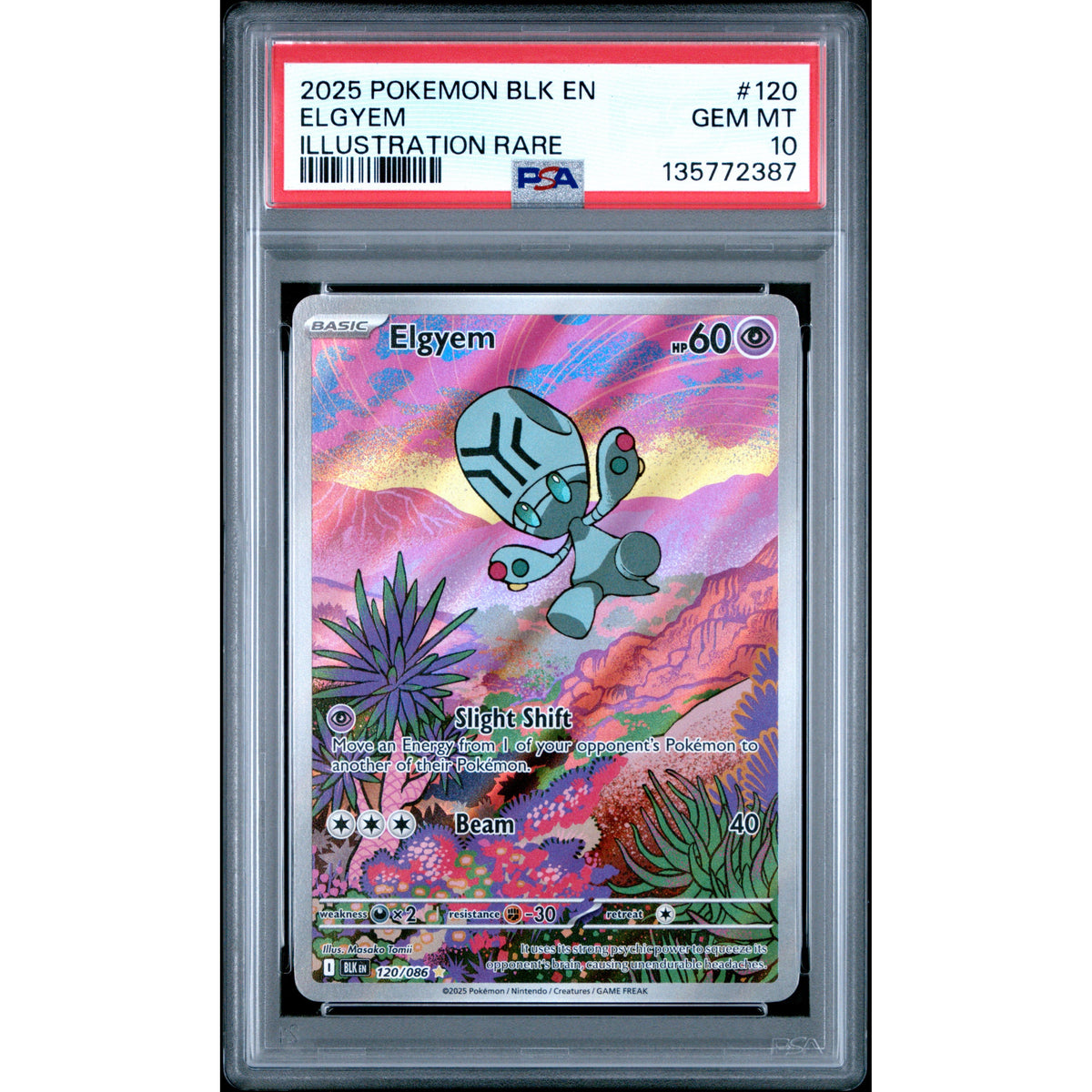 Pokémon TCG: Elgyem #120 PSA 10 - Black Bolt