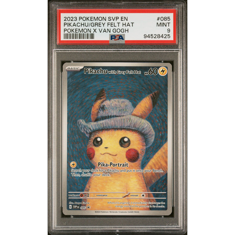 Pokémon TCG: Pikachu/Grey Felt Hat #085 PSA 9