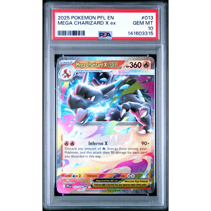 Pokémon TCG: Mega Charizard X Ex #013 PSA 10-141603315