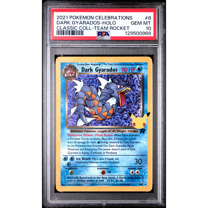 Pokémon TCG: Dark Gyarados Holo #8 PSA 10-129500969