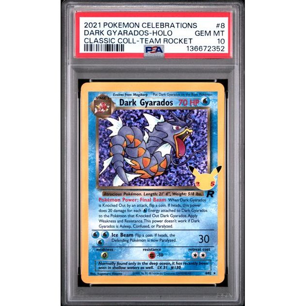 Pokémon TCG: Dark Gyarados Holo #8 PSA 10 - Celebrations