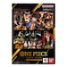 One Piece Card Game: Premium Card Collection - Leader Collection featuring character illustrations of Sabo, Luffy, Ace, Crocodile, Kaido, and Eustass Kid.
