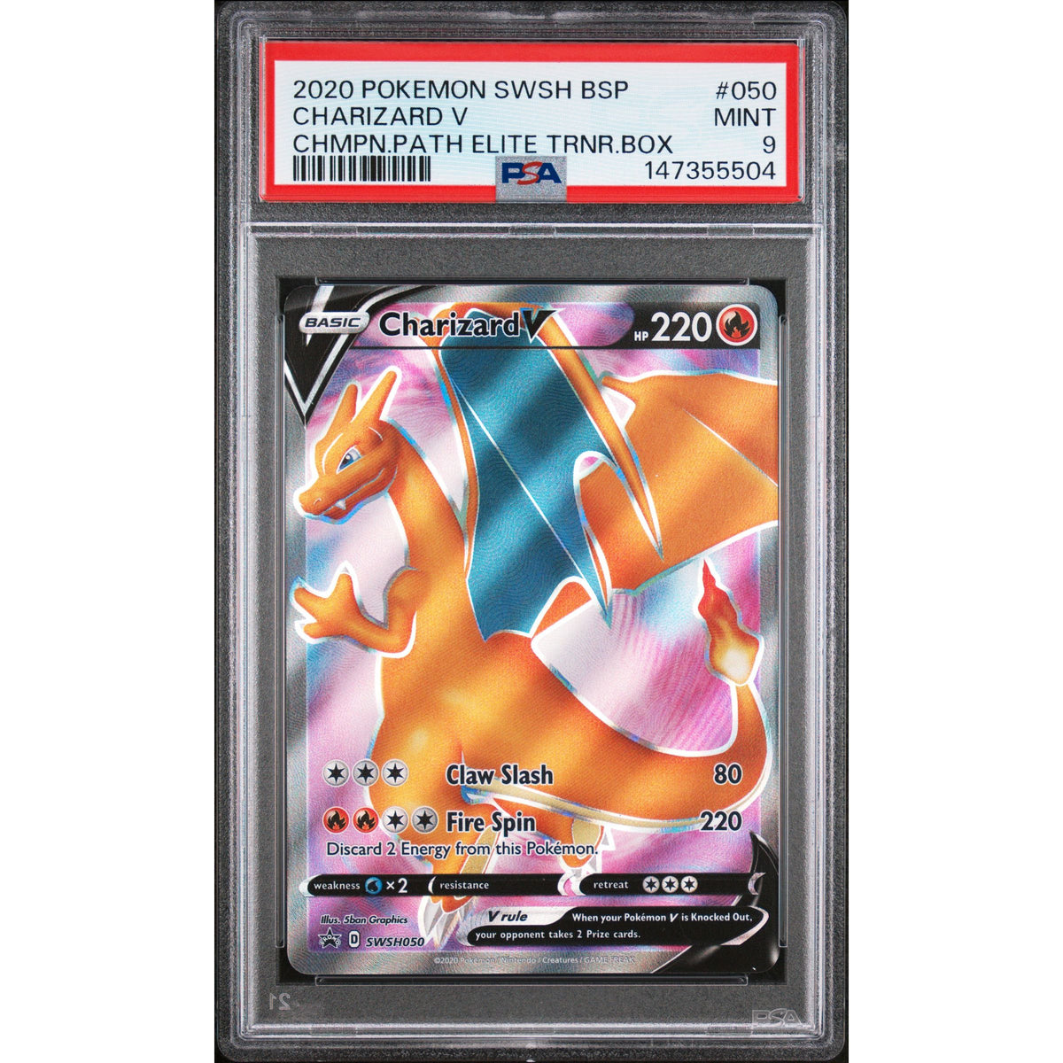 Pokémon TCG: Charizard V #050 PSA 9-147355504