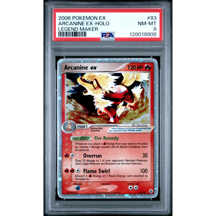 Pokémon TCG: Arcanine Ex 83 PSA 8 Holo - Legend Maker