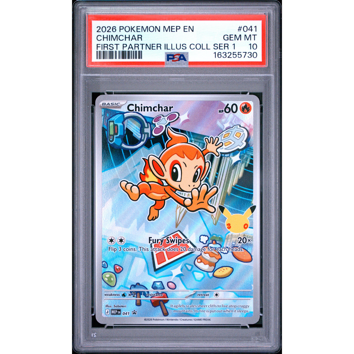 Pokémon TCG: Chimchar #041 PSA 10-163255730