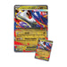 The Pokémon TCG: Mega Latias ex Box by The Pokémon Company is displayed, featuring two Mega Latias ex cards—one oversized and one standard—with vivid artwork of Latias in motion highlighted by dynamic blue, red, and yellow tones. The card details and attacks are clearly shown, making it an impressive addition to any collection.