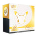 The Pokémon TCG: 30th Celebration Pokémon Center Elite Trainer Box by The Pokémon Company features a white and gold design with a Pikachu face outline displaying the number 30 on its cheek, adorned with Pokémon graphics, the official logo, and a small parts warning.