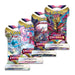 Four Pokémon TCG: Lost Origin Sleeved Booster Packs from The Pokémon Company are displayed, each showcasing unique Pokémon artwork and the iconic Pokémon logo at the top. Each pack contains collectible trading cards.