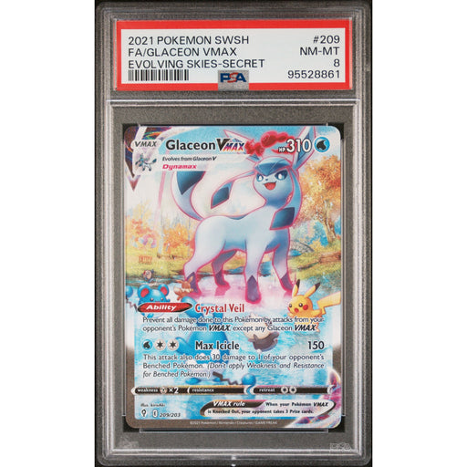 Pokémon TCG: Glaceon Vmax 209 PSA 8 - Evolving Skies