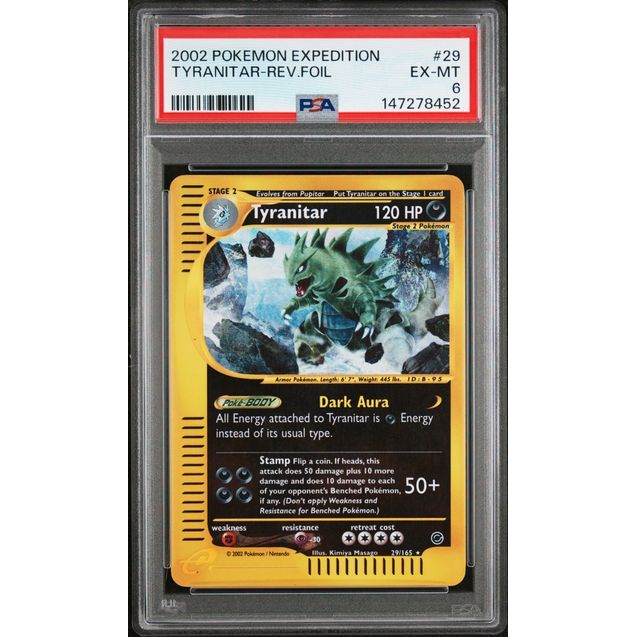 Pokémon TCG: Tyranitar Reverse Holo #29 PSA 6-147278452
