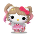 Funko POP! Sanrio: Hello Kitty K-Pop Outfit #139 features Hello Kitty in a pink frilly idol costume with pigtails, a headset, and her signature large red bow, striking a dynamic stage performance pose.