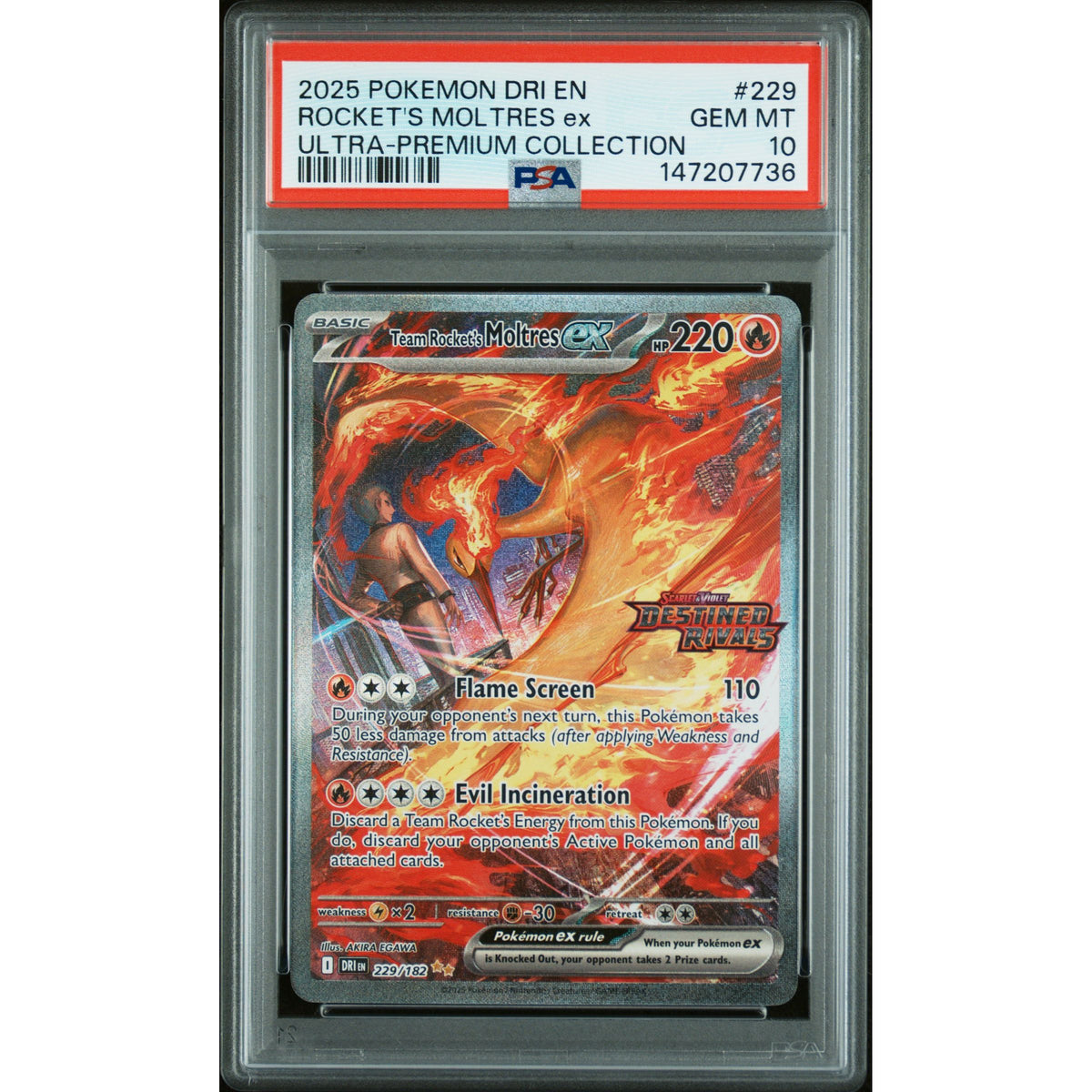 Pokémon TCG: Rocket's Moltres Ex #229 PSA 10-147207736
