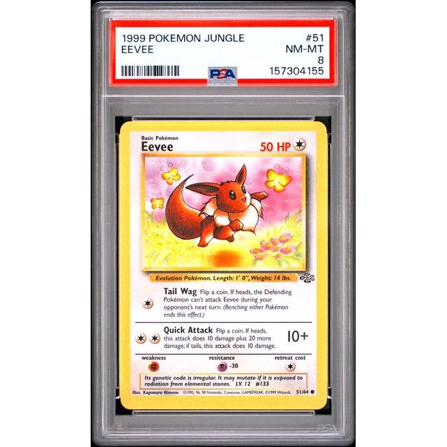 Eevee #51 Jungle PSA 8 – Vintage Pokémon TCG Card
