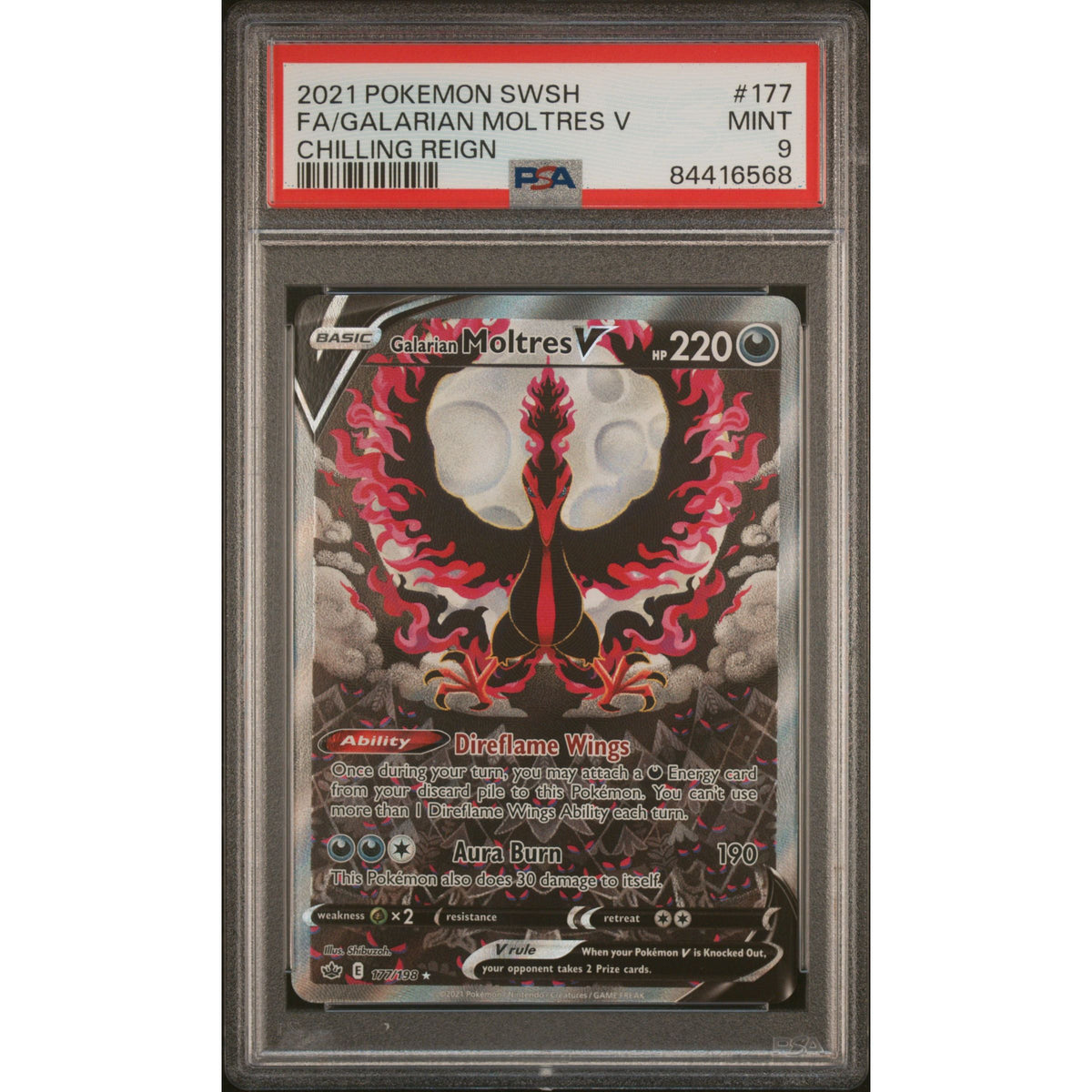 Pokémon TCG: Galarian Moltres V #177 PSA 9-84416568