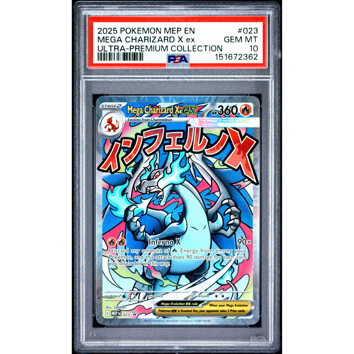 Pokémon TCG: Mega Charizard X Ex #023 PSA 10-151672362