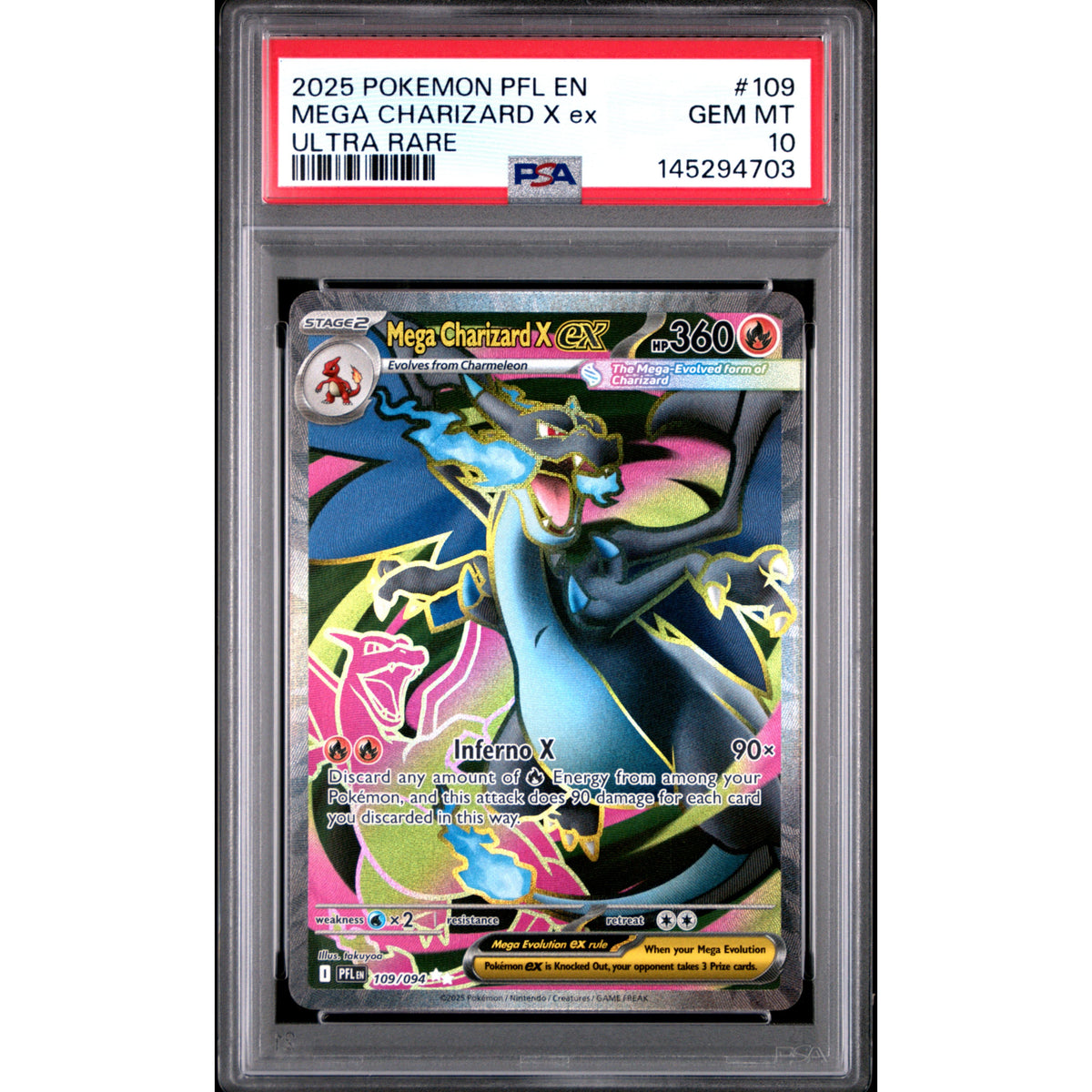Pokémon TCG: Mega Charizard X Ex #109 PSA 10-145294703