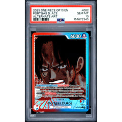 One Piece TCG: Portgas D. Ace #002 PSA 10