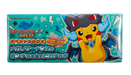 Experience the vibrant Pokémon TCG: Special Box: Poncho Pikachu Mega Charizard X - Japansk from The Pokémon Company. This eye-catching box showcases Pikachu wearing a blue Mega Charizard X hoodie, inspired by the beloved Poncho Pikachu character, and features bold Japanese text and symbols. With a teal background adorned with stars, lightning bolts, and the iconic Pokémon Center logo in the top left corner, this exclusive Special Box is an ideal choice for fans of japanske Pokémon kort and collectors alike.
