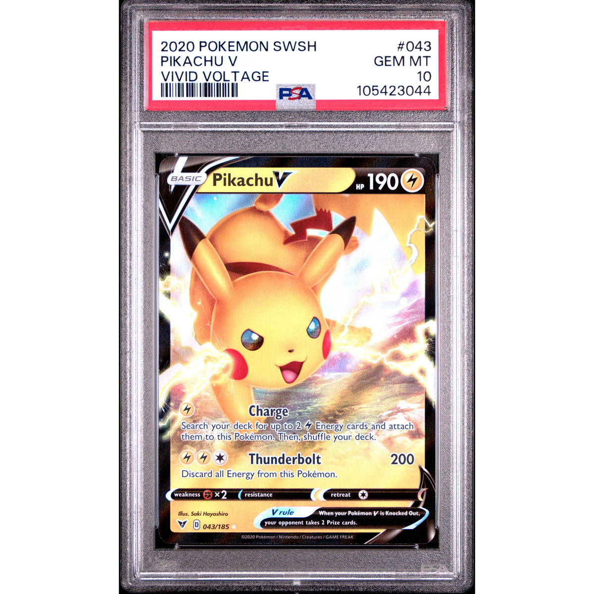 Pokémon TCG: Pikachu V #043 PSA 10-105423044