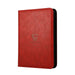The Gemloader: Premium Samlekortmappe [360 pockets 3X3] is a closed, upright red leather portfolio with an embossed logo on the front, perfect for storing samlekort, shown against a plain white background.