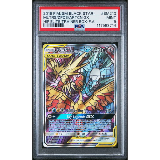 Pokémon TCG: Moltres & Zapdos & Articuno Gx SM210 PSA 9 - Sun & Moon Black Star Promo