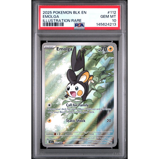 Pokémon TCG: Emolga #112 PSA 10 - Black Bolt-145624213